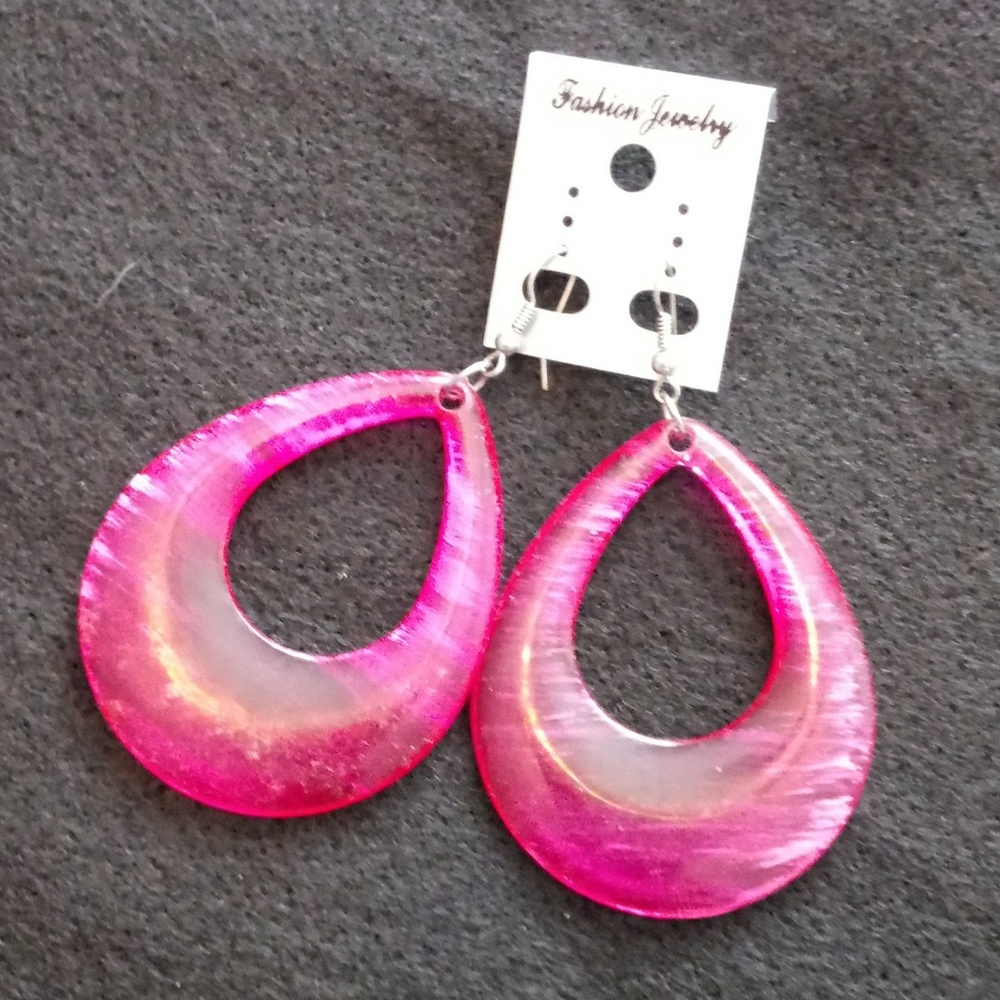 Pink Teardrop Fashion Earrings